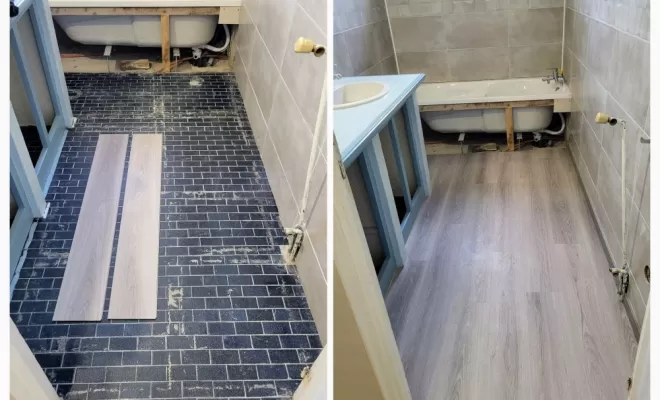 Pose de revêtement LVT rigide SDB + WC à Muret (PVC)