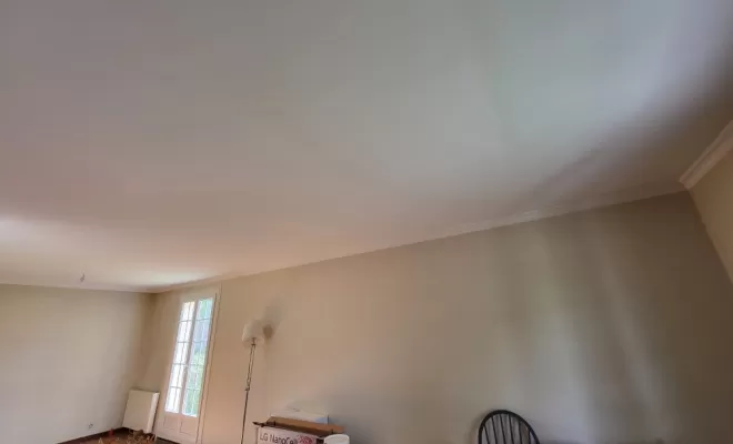 Rénovation plafond tâché par fumée de cheminée à Venerque