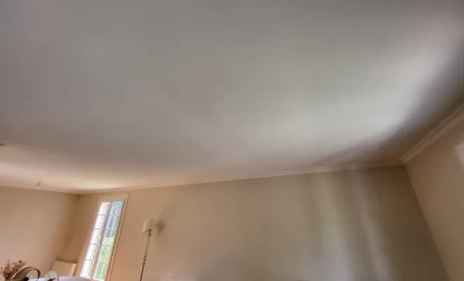Rénovation plafond tâché par fumée de cheminée à Venerque