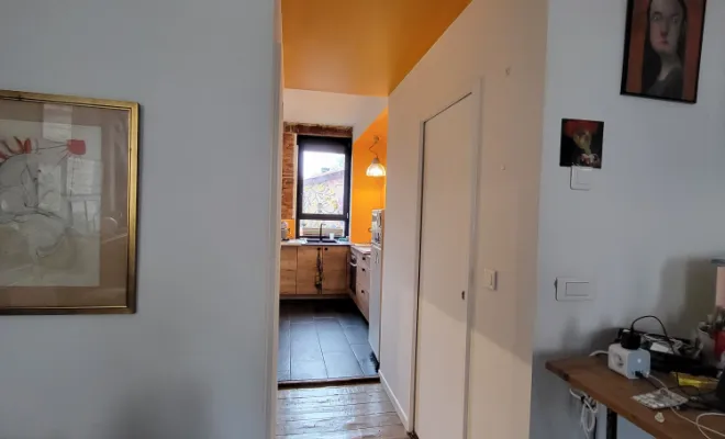 Mise en peinture d'une cuisine murs et plafond à Portet sur Garonne